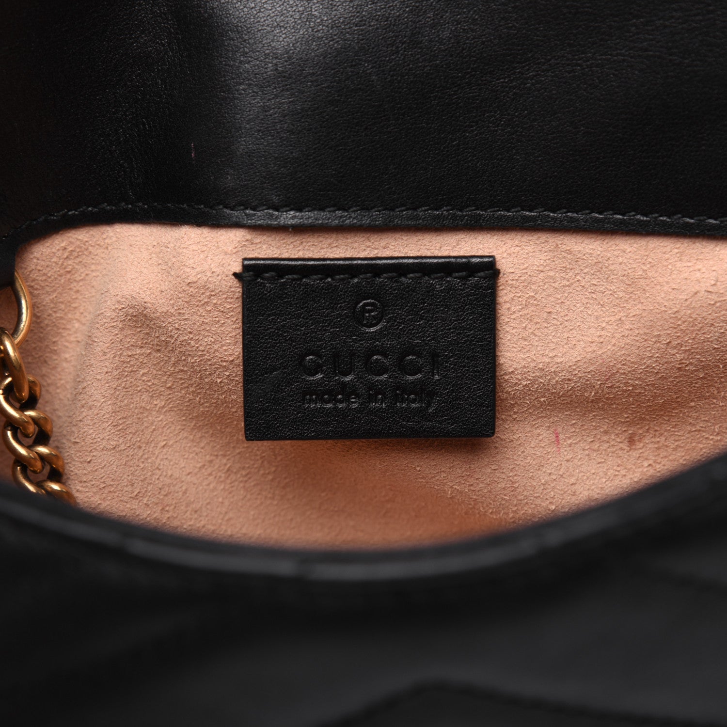 Gucci Calfskin Matelasse Super Mini GG Marmont Shoulder Bag Black 8 of 16