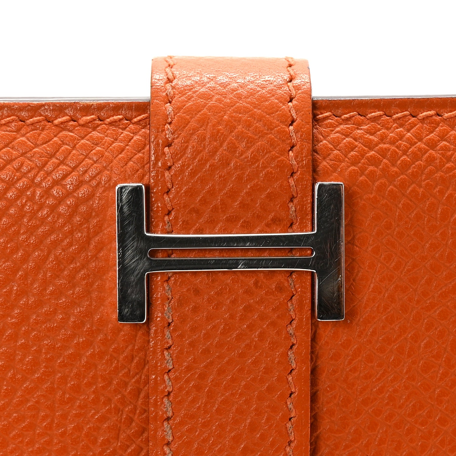 Hermes Epsom Bearn Gusset Wallet Orange 8 of 11