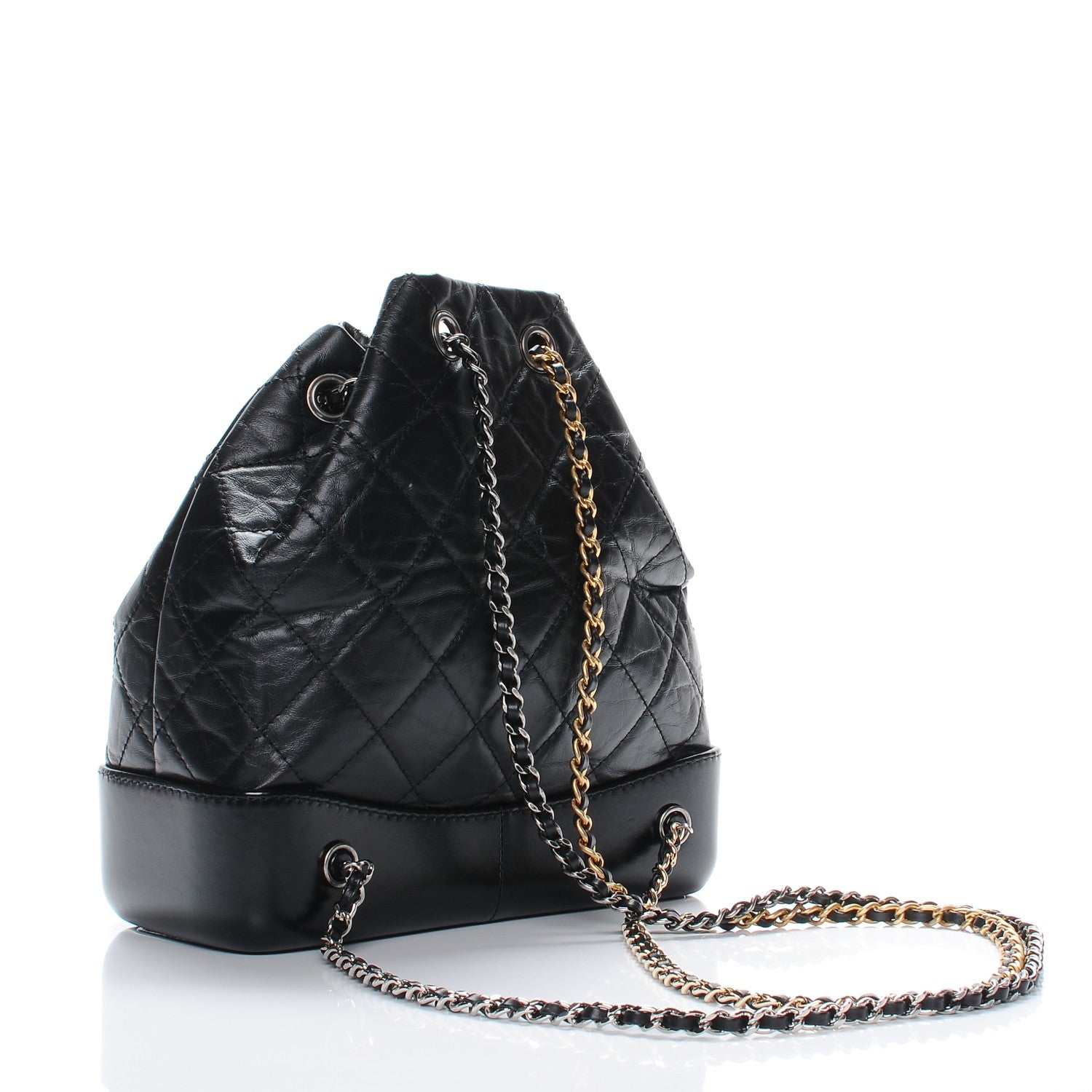 Chanel Aged Calfskin Quilted Gabrielle Backpack Black 3 of 8
