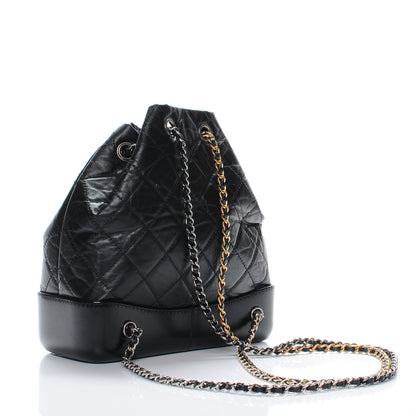 Chanel Aged Calfskin Quilted Gabrielle Backpack Black 3 of 8