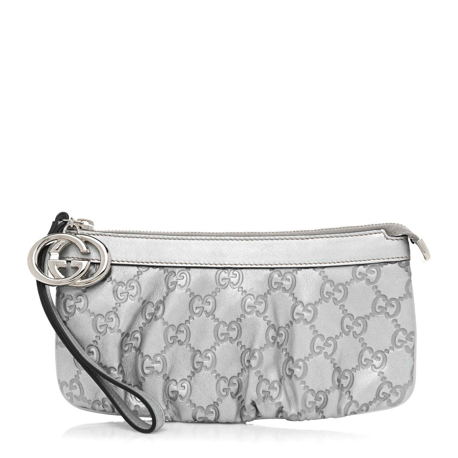 Gucci Guccissima New Britt Wristlet Silver 1 of 11