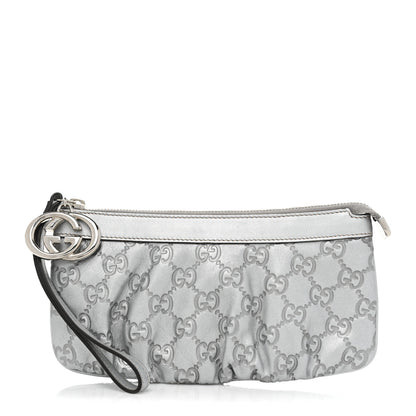 Gucci Guccissima New Britt Wristlet Silver 1 of 11