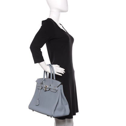 Hermes Togo Birkin 35 Bleu Lin 2 of 33