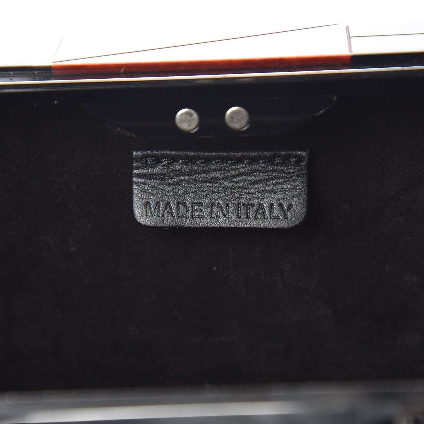 Rigid Perspex Mosaic Box Clutch Grey Red