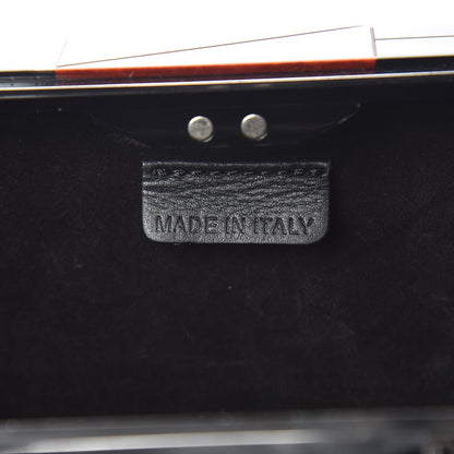 Burberry Rigid Perspex Mosaic Box Clutch Grey Red 7 of 10
