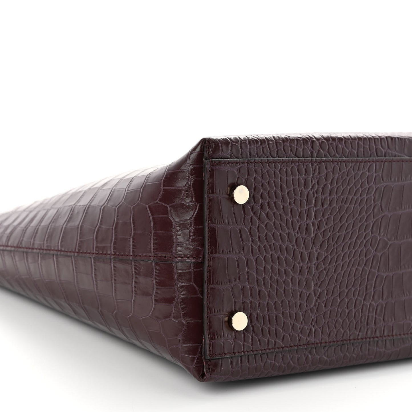 Crocodile Embossed Calfskin JC Tote Bordeaux