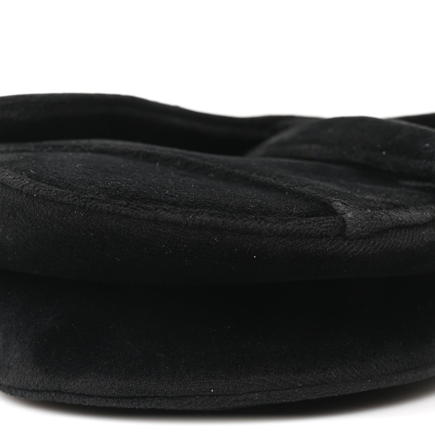 Velvet Crystal Mini Saddle Bag Black