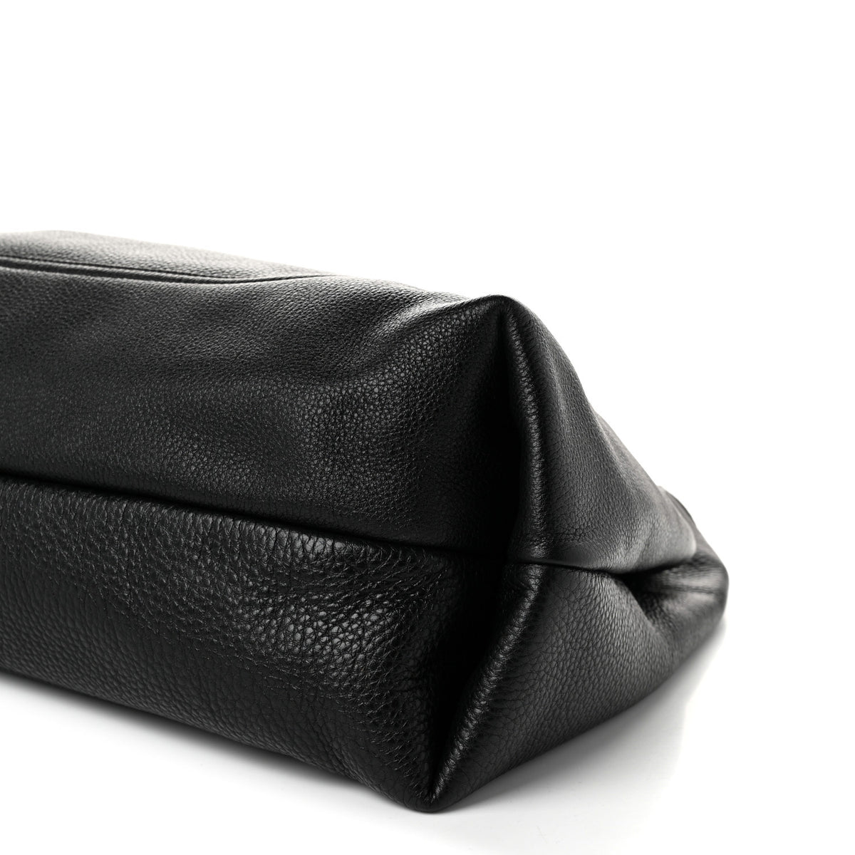 Grained Calfskin Softbit Maxi Shoulder Bag Black