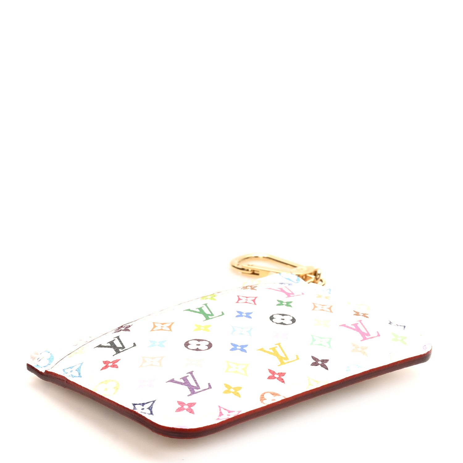 Louis Vuitton Monogram Multicolor Key Pouch White Litchi 4 of 7