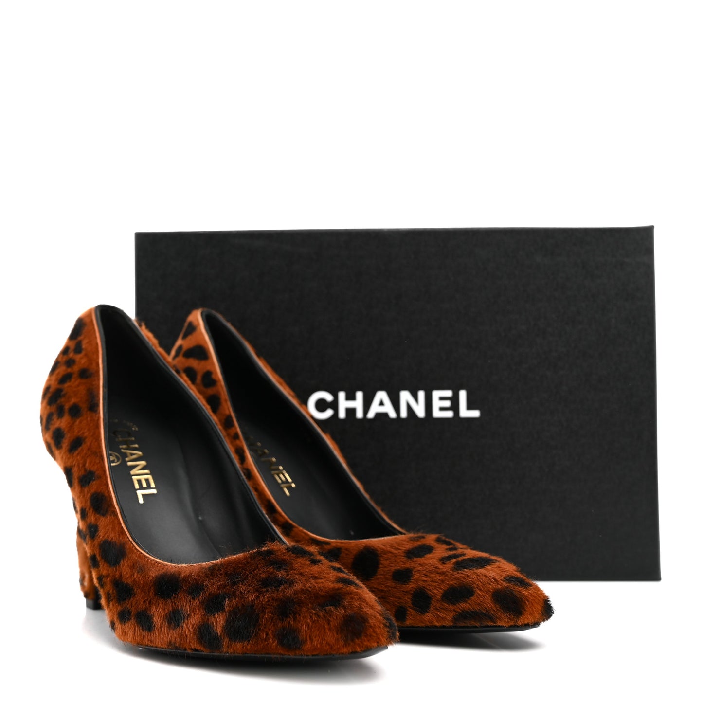 Pony Hair Lambskin Pumps 40 Brown Black