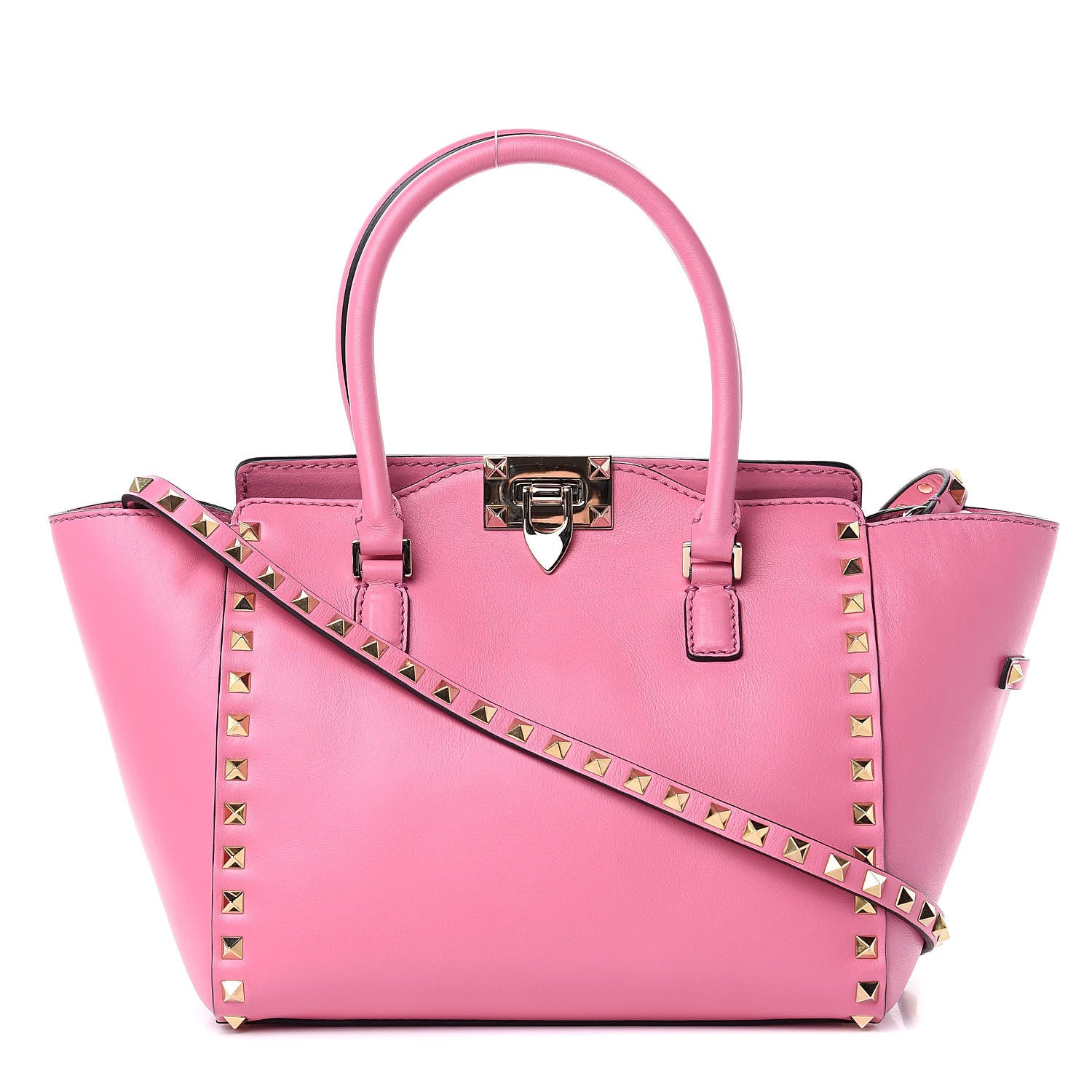 Valentino Garavani Vitello Small Rockstud Double Handle Tote Ninphea 1 of 8