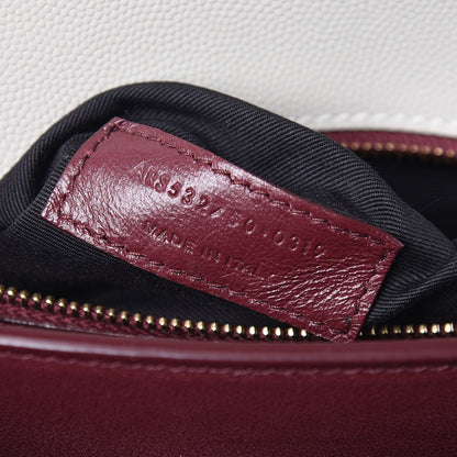 Saint Laurent Smooth Calfskin Monogram Cassandra Clasp Bag Porcellana 10 of 10