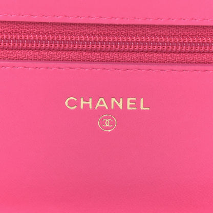 Chanel Lambskin Quilted Wallet On Chain WOC Pink 6 of 10