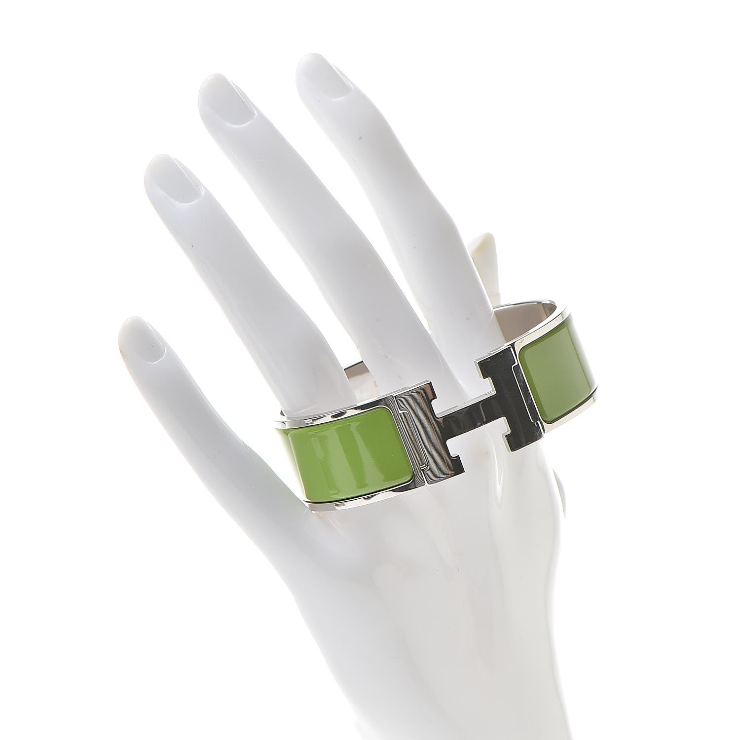 Hermes Enamel Wide Clic Clac H Bracelet GM Vert Anis 2 of 5