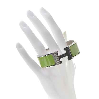 Hermes Enamel Wide Clic Clac H Bracelet GM Vert Anis 2 of 5