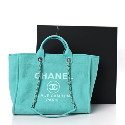 Chanel Mixed Fibers Medium Deauville Tote Turquoise 12 of 12