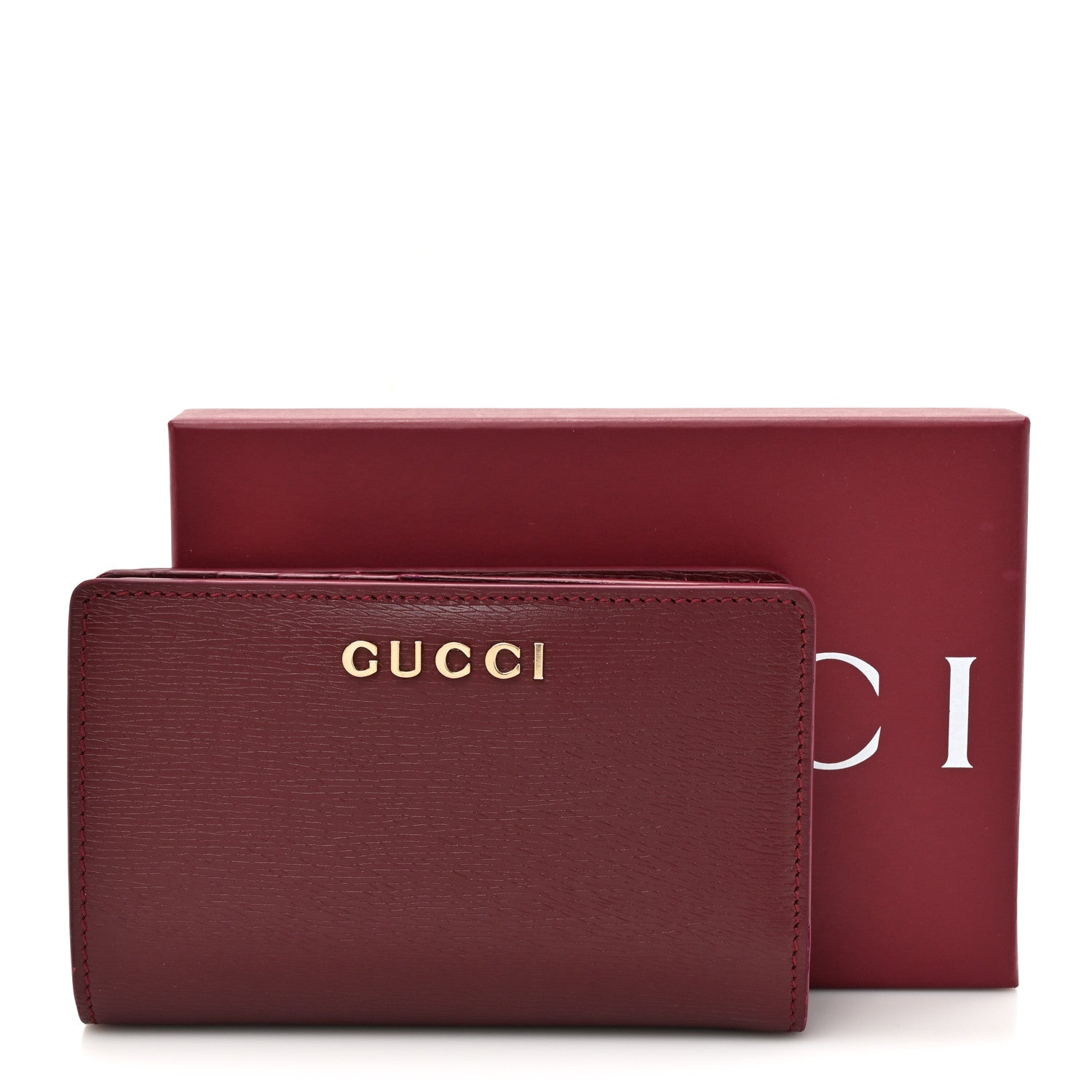 Gucci Calfskin Script Card Case Wallet Rosso Ancora Red 14 of 14