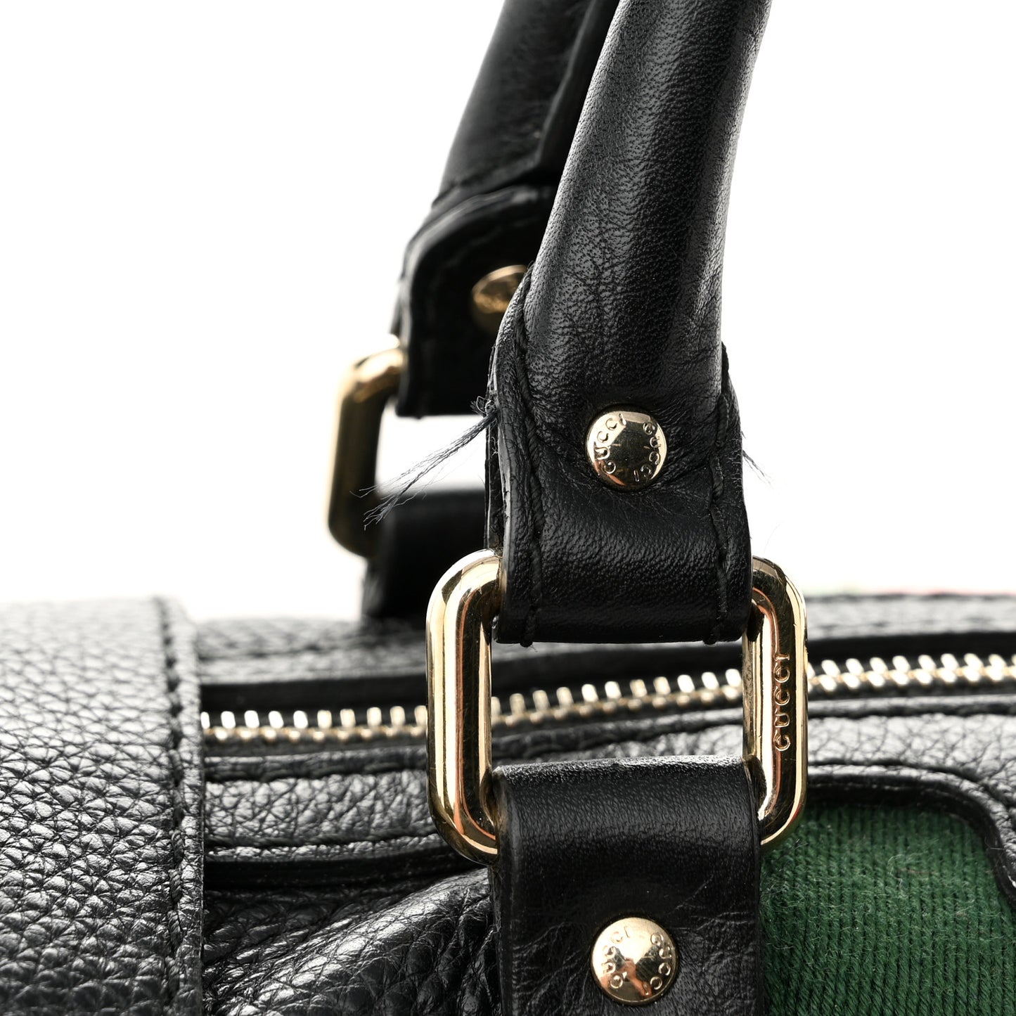 Calfskin Vintage Web Medium Boston Black