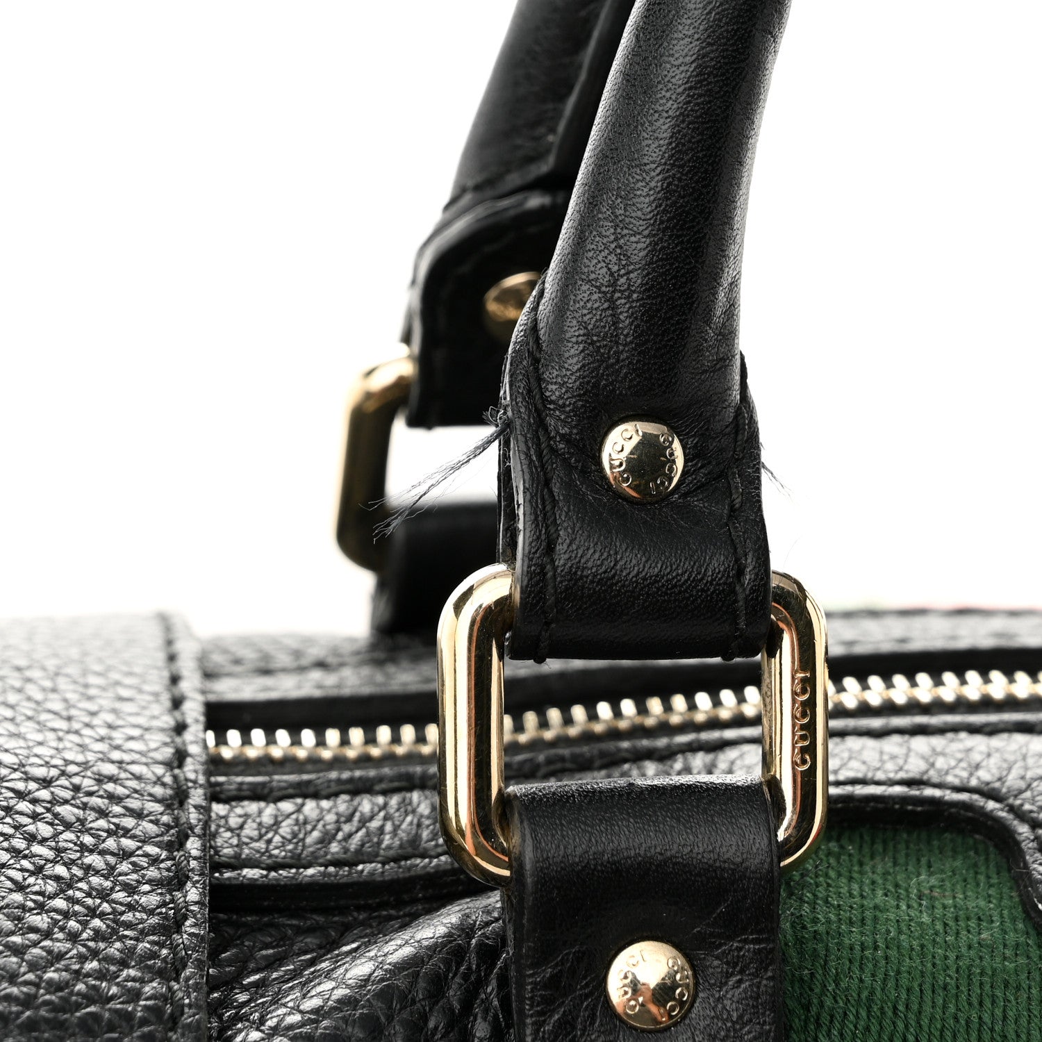 Gucci Calfskin Vintage Web Medium Boston Black 11 of 14