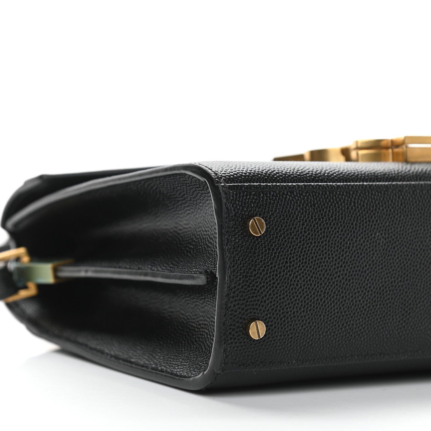 Saint Laurent Grain de Poudre Mini Classic Monogram Cassandra Top Handle Black Rouge Legion 8 of 11