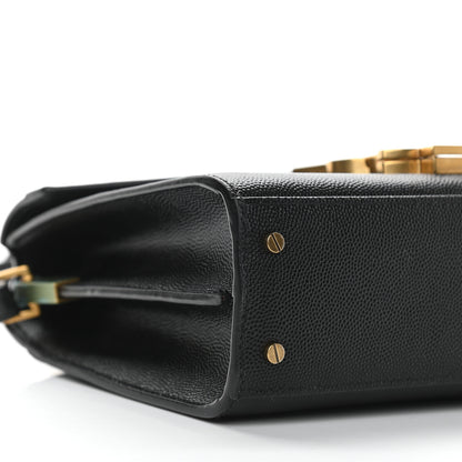 Saint Laurent Grain de Poudre Mini Classic Monogram Cassandra Top Handle Black Rouge Legion 8 of 11