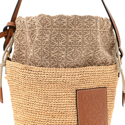 Loewe Calfskin Raffia Anagram Paulas Ibiza Pochette Bag Natural Tan 8 of 10