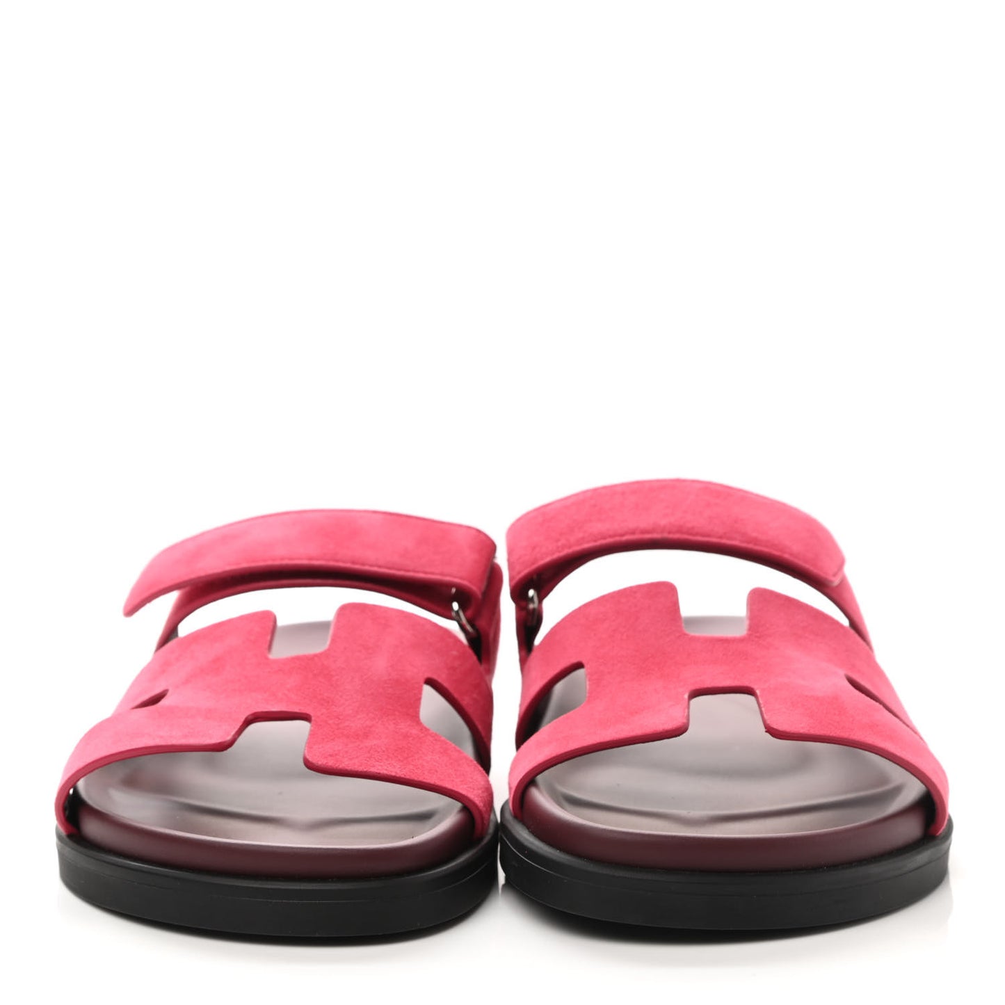 Suede Goatskin Womens Chypre Sandals 38.5 Rose Framboise