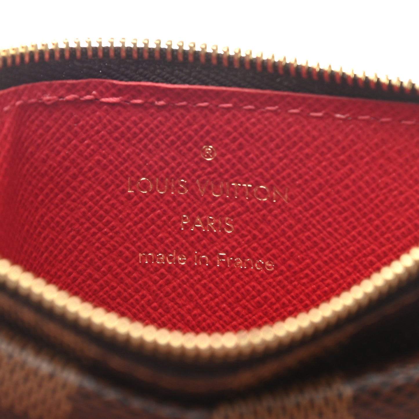 Damier Ebene Recto Verso Card Holder Red