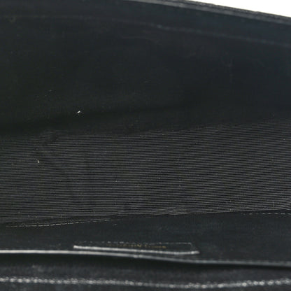 Saint Laurent Grain De Poudre Textured Mixed Matelasse Triquilt Medium Monogram Satchel Black 5 of 8