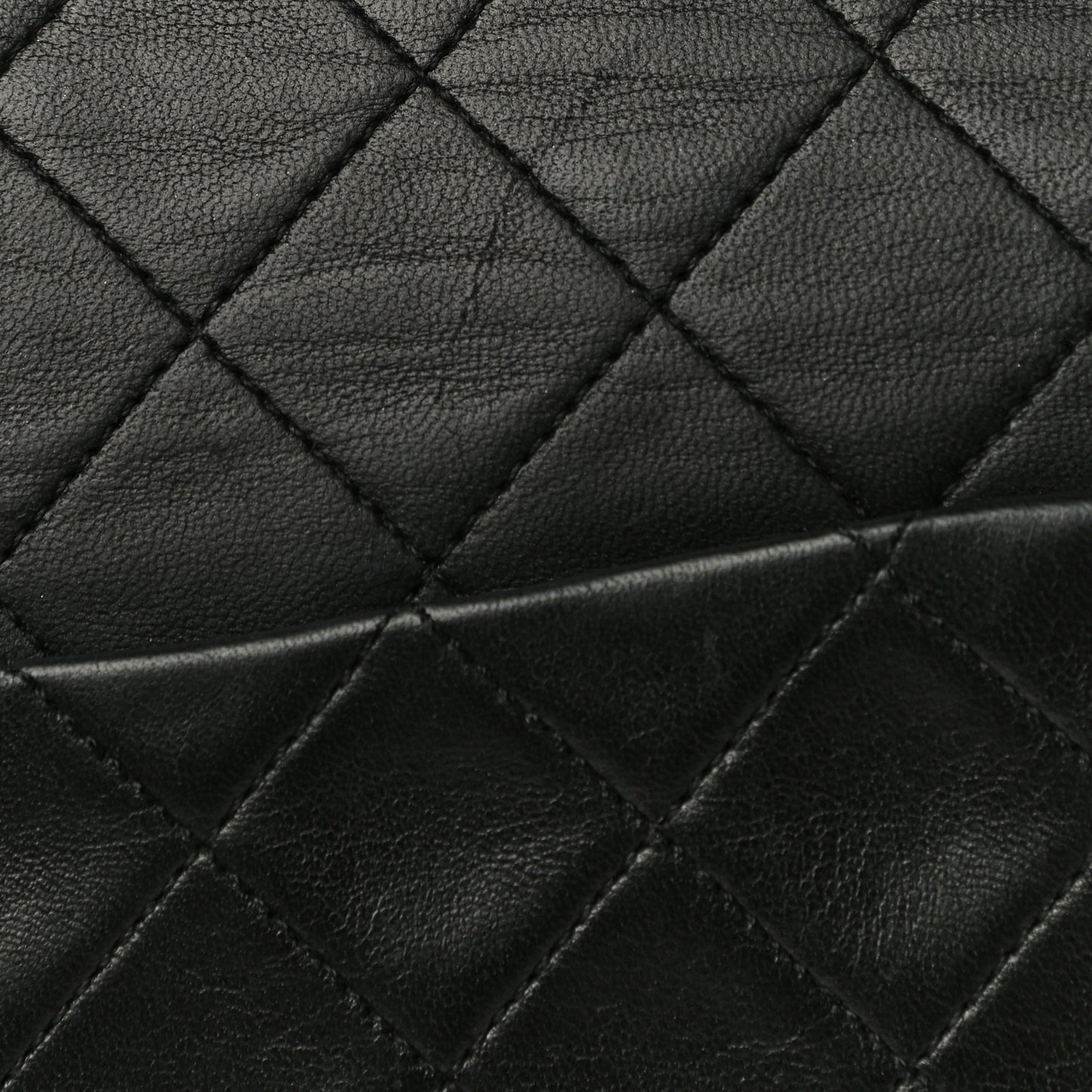 Lambskin Quilted Medium Double Flap Black