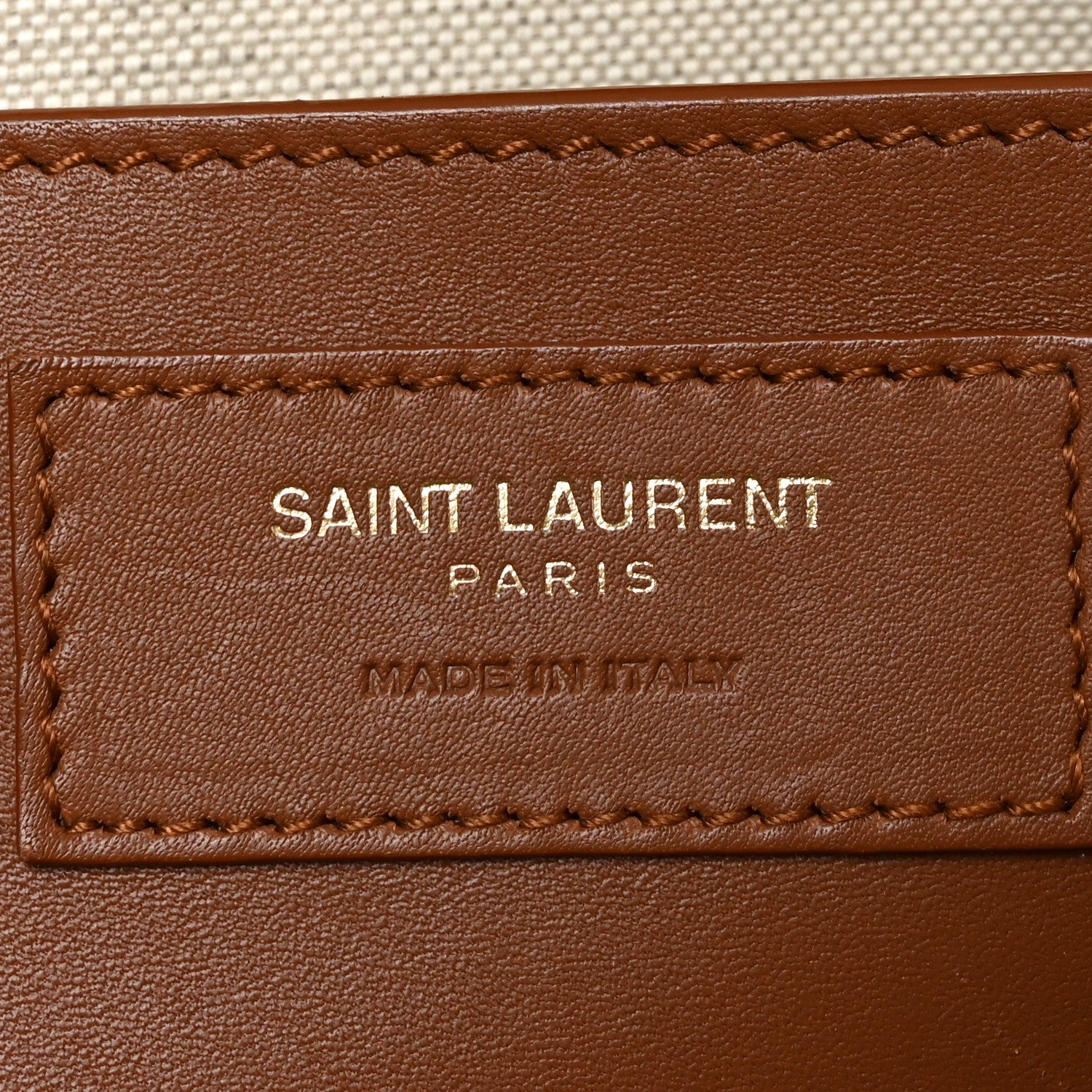 Saint Laurent Canvas Calfskin Baby Monogram Downtown Cabas Greggio Brick 6 of 10