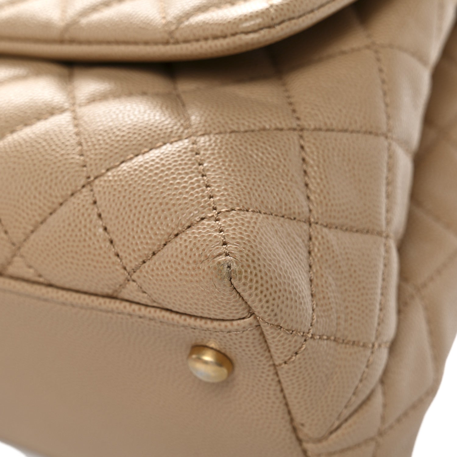 Chanel Caviar Quilted Small Coco Handle Flap Beige 11 of 13