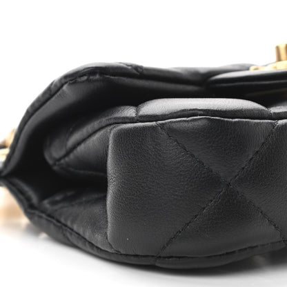 Chanel Calfskin Quilted Lady Handle Flap Card Holder With Chain Black 9 of 11