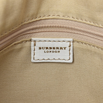 Burberry Calfskin Check Trim Shoulder Bag White 6 of 9