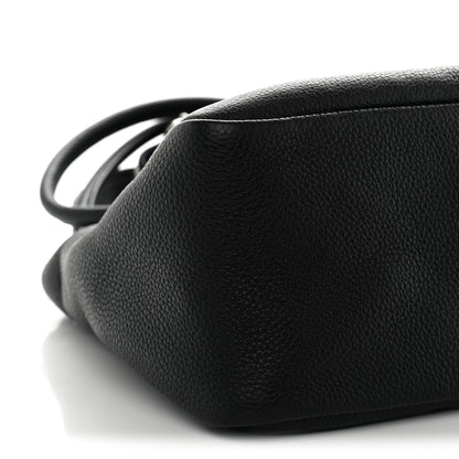Prada Vitello Daino Soft Medium Zippered Top Handle Bag Black 8 of 9