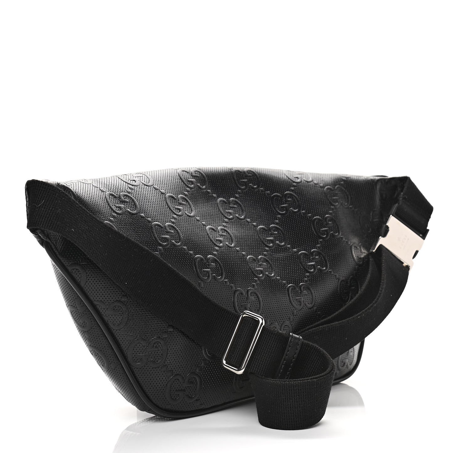 Calfskin GG Tennis Embossed Pocket Belt Bag Black
