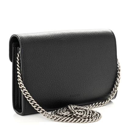 Gucci Calfskin Mini Dionysus Chain Wallet Black 3 of 9