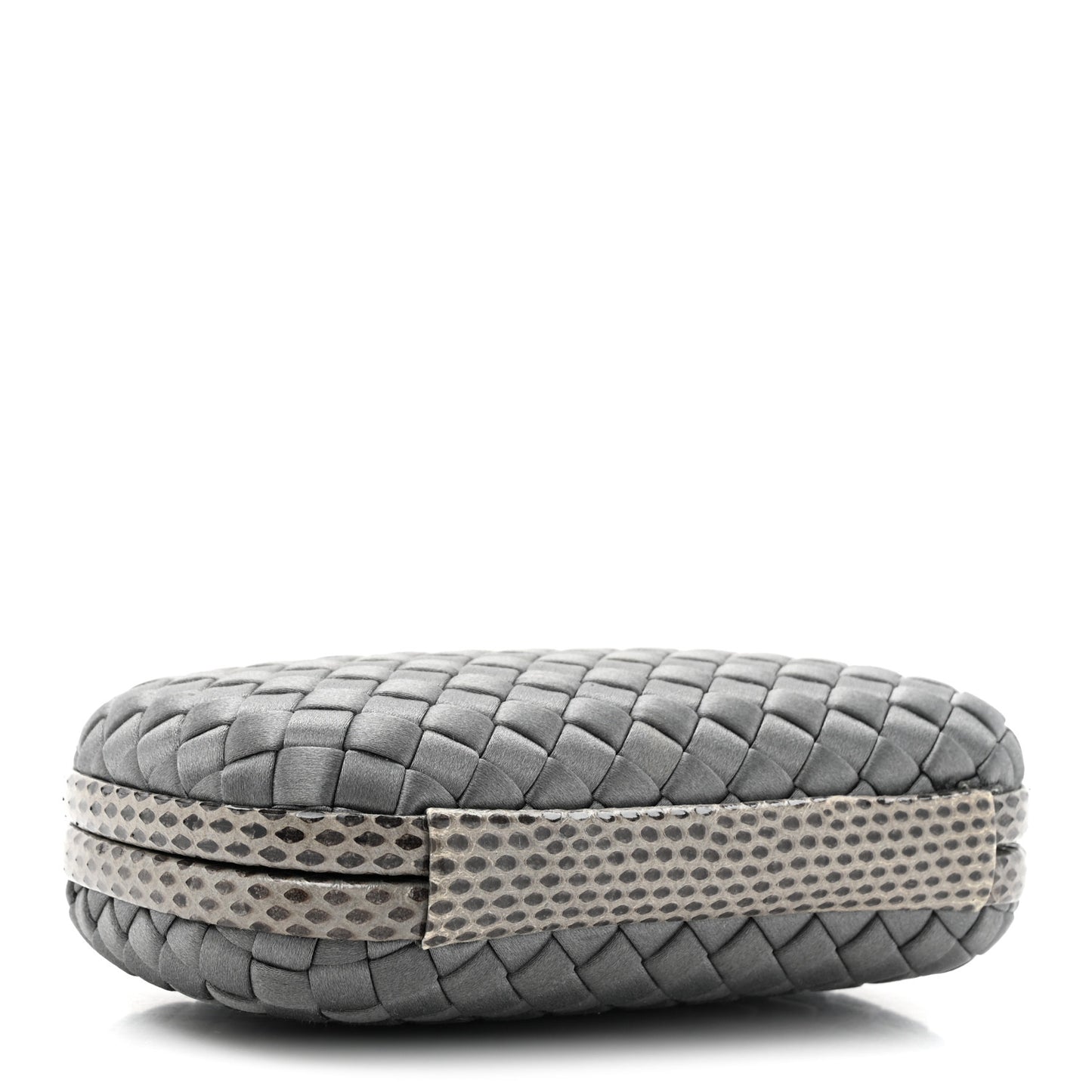 Satin Intreccio Impero Ayers Knot Clutch Grey
