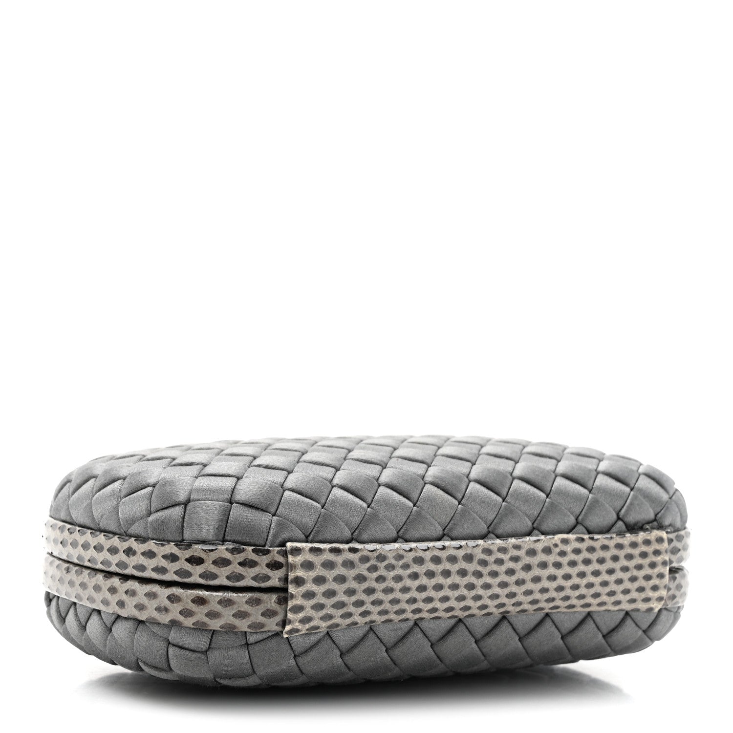 Bottega Veneta Satin Intreccio Impero Ayers Knot Clutch Grey 4 of 6
