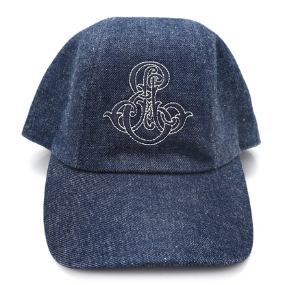 Hermes Denim Embroidered Davis Emile Hat 56 Indigo 3 of 9