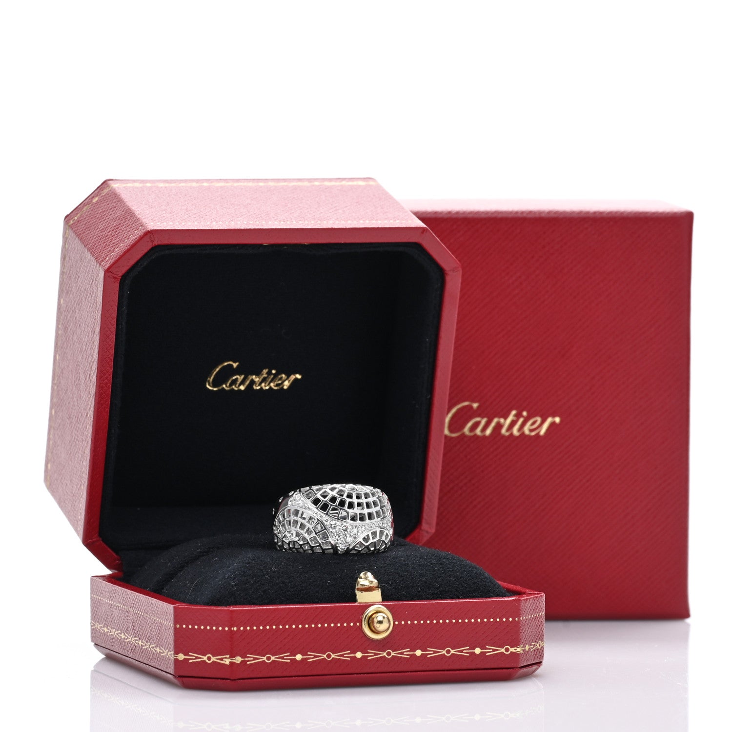 Cartier 18K White Gold Diamond Nouvelle Vague Ring 54 7 5 of 5