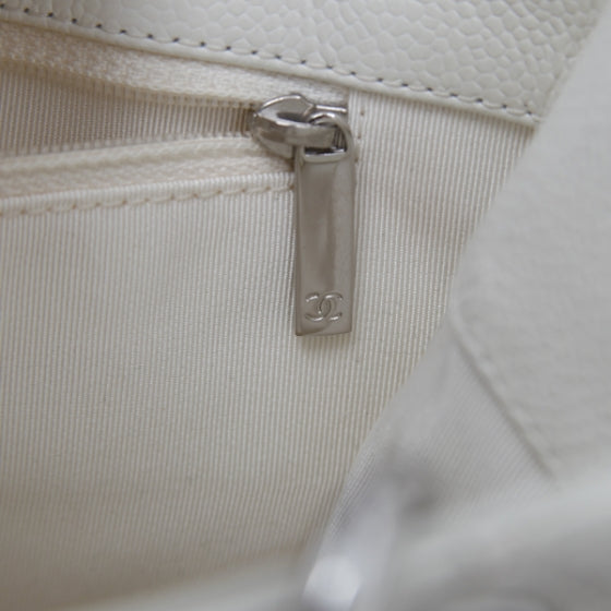Caviar Petit Shopping Tote PST White