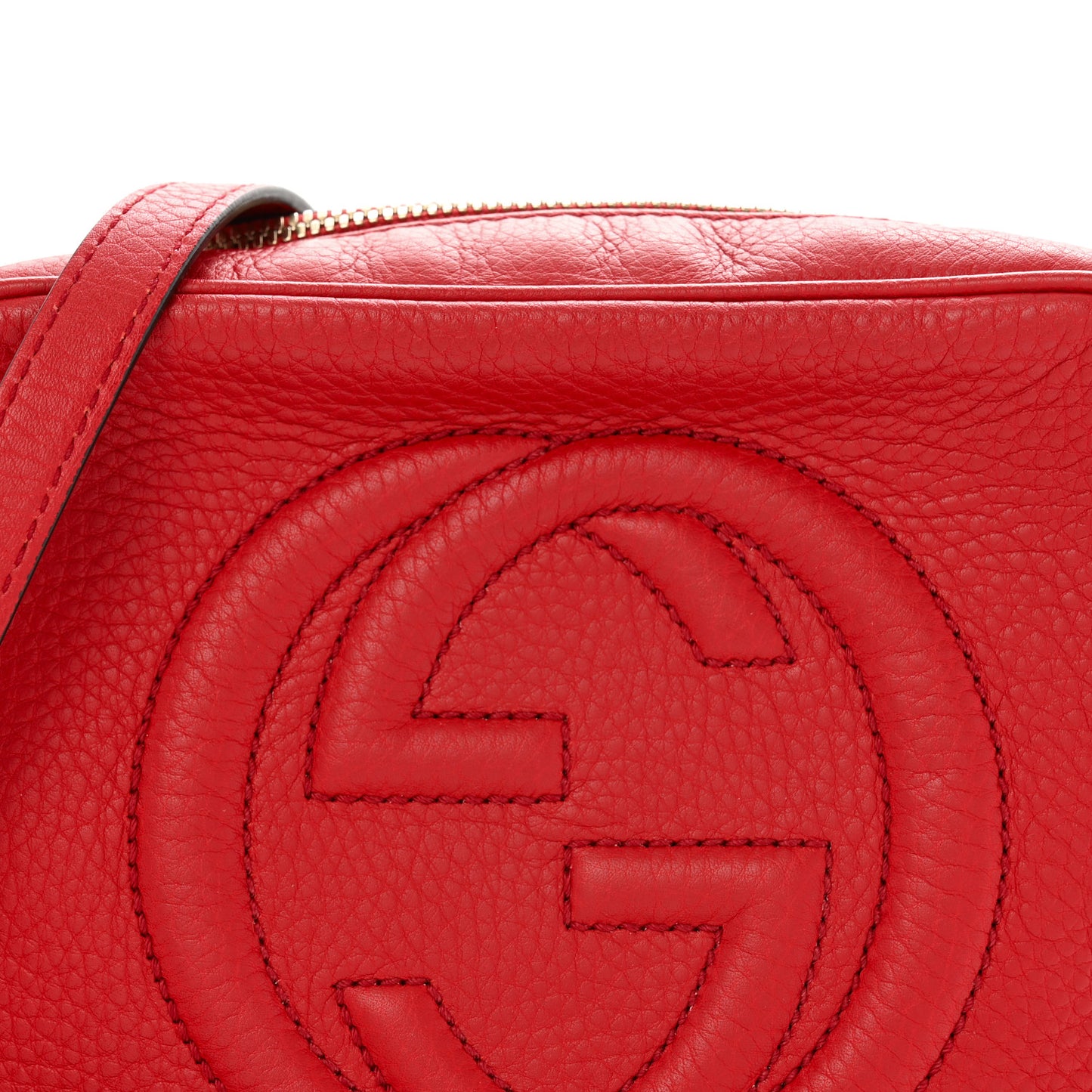 Pebbled Calfskin Small Soho Disco Bag Tabasco Red