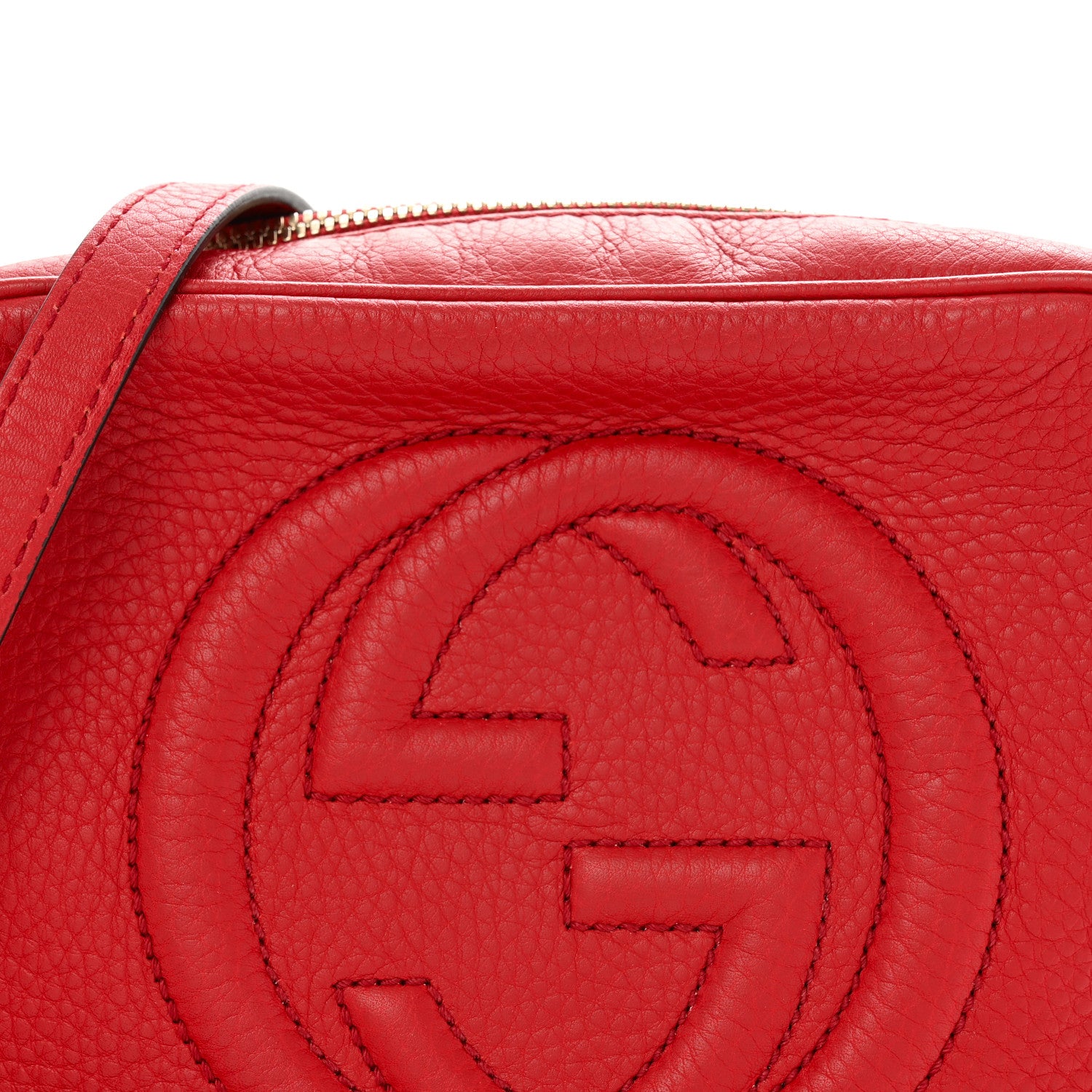 Gucci Pebbled Calfskin Small Soho Disco Bag Tabasco Red 8 of 15