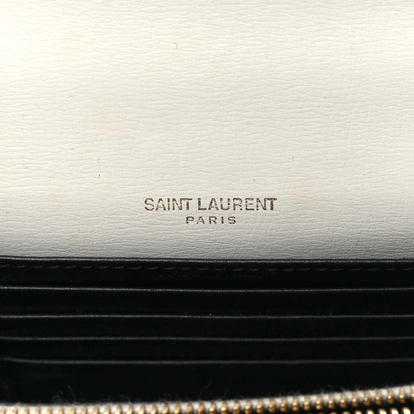 New Aspen Calfskin Bi-Color Monogram Sunset Chain Wallet Black Dirty White