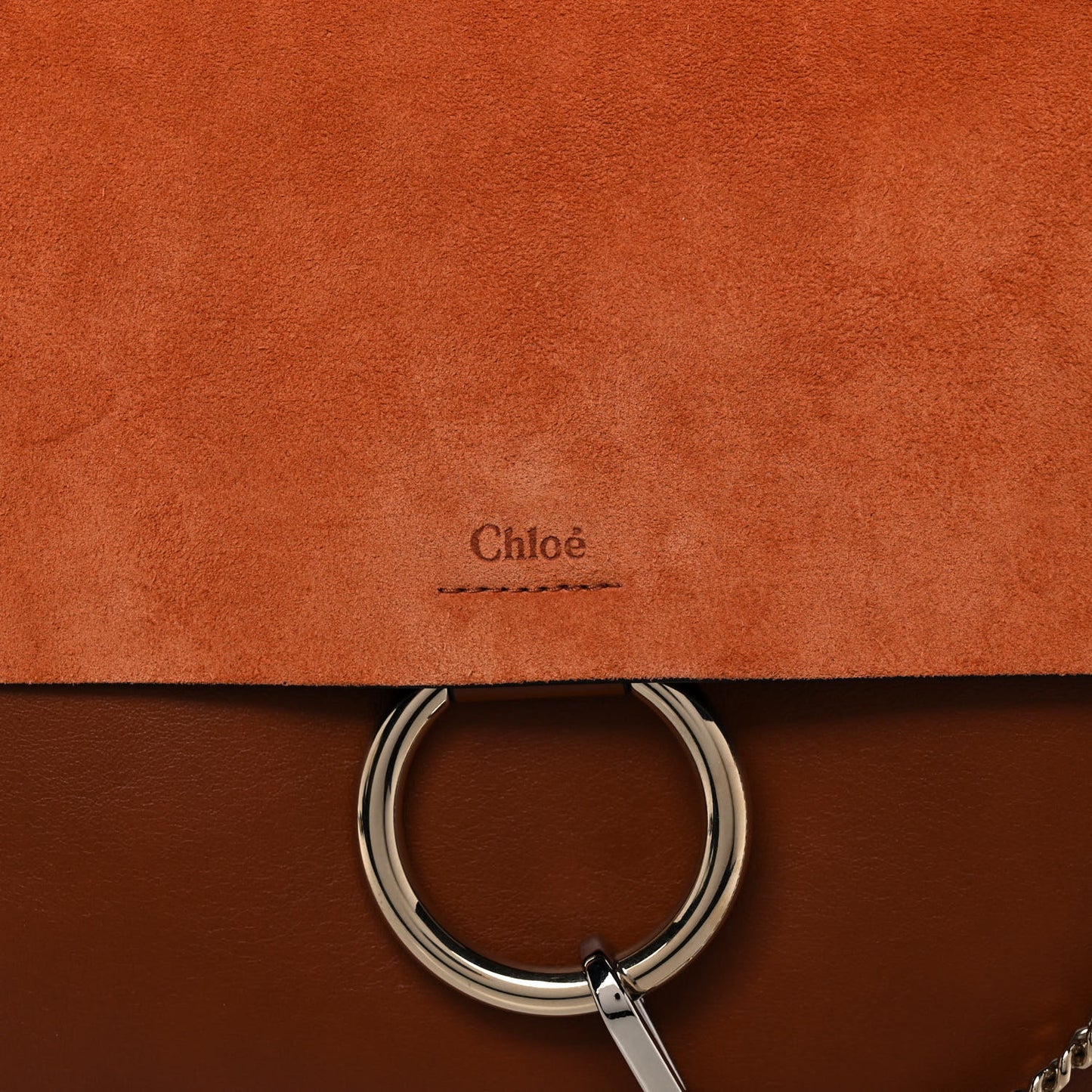 Suede Calfskin Medium Faye Shoulder Bag Tobacco