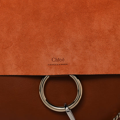 Chloe Suede Calfskin Medium Faye Shoulder Bag Tobacco 7 of 10