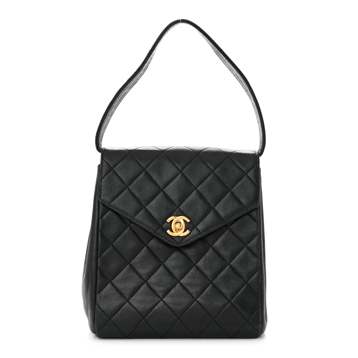 Chanel Lambskin Quilted CC Flap Bag Black 1 of 12