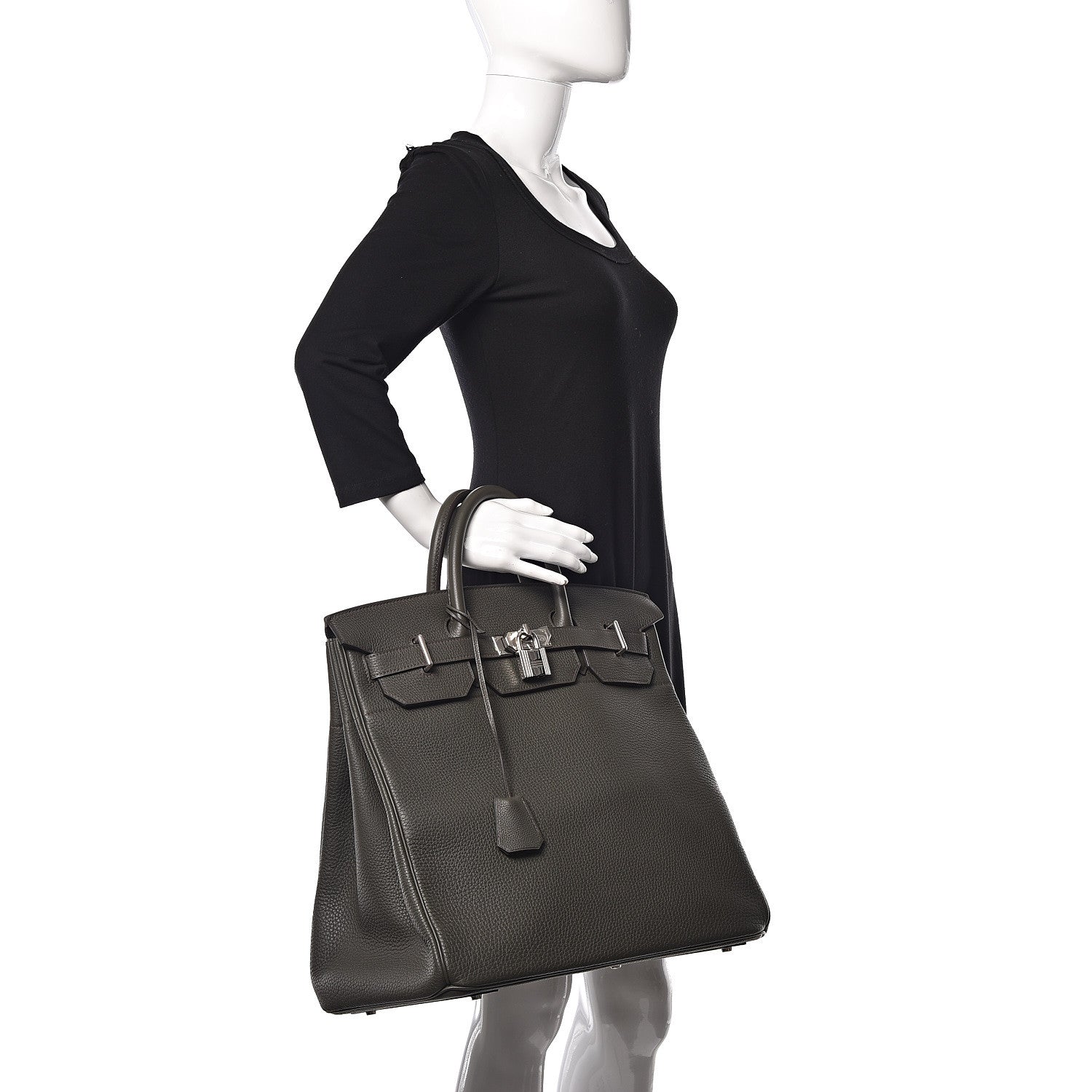 Hermes Taurillon Clemence HAC Birkin 40 Vert De Gris 2 of 30