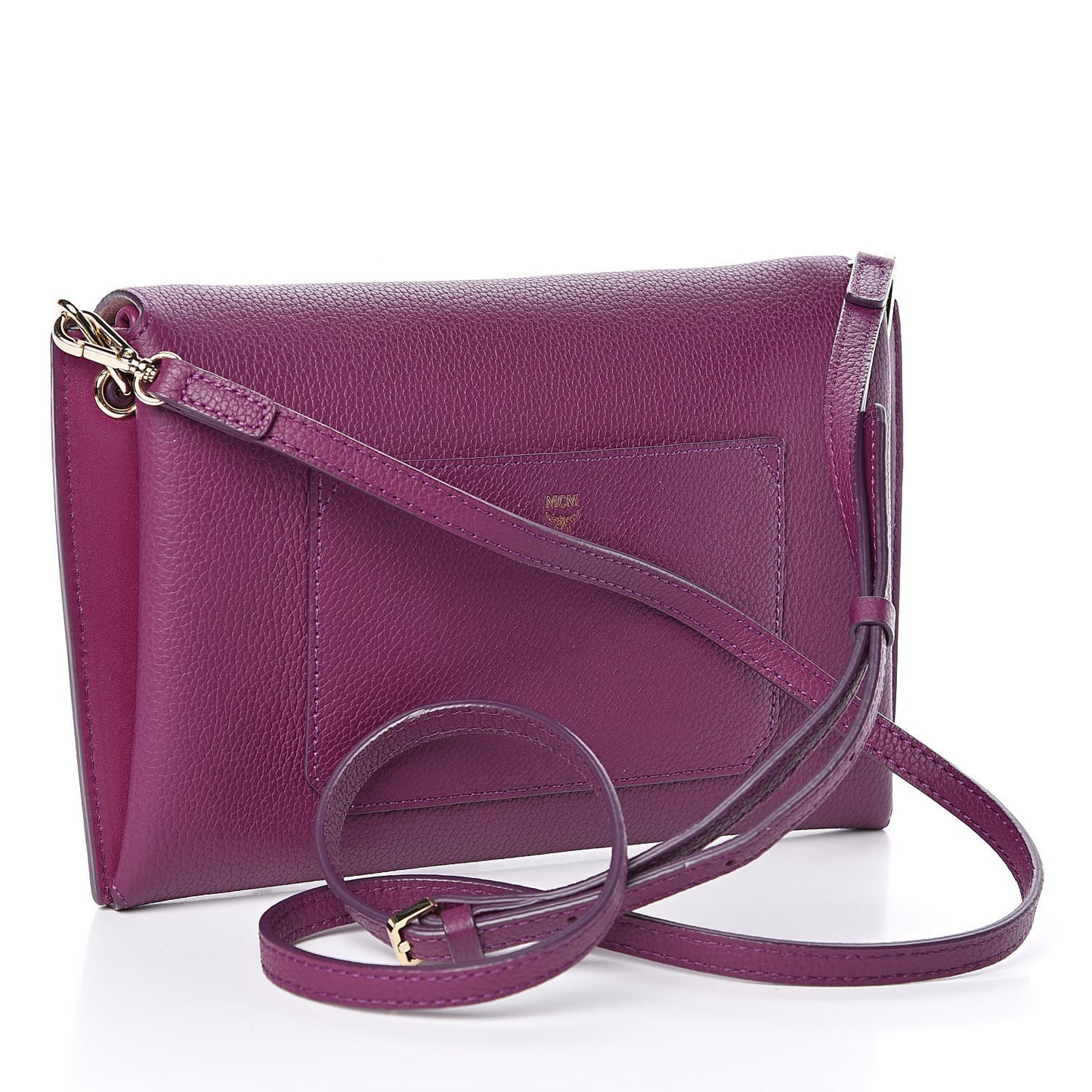 Grained Calfskin Small Milla Clutch Mystic Purple